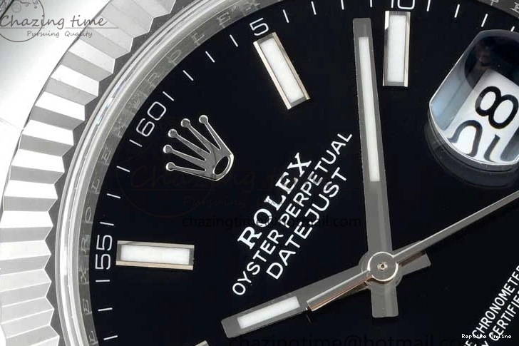 0128 Youthful DateJust 41 126334 NTF 1:1 Best Edition 904L Steel Black Stick Dial on Oyster Bracelet VR 2286